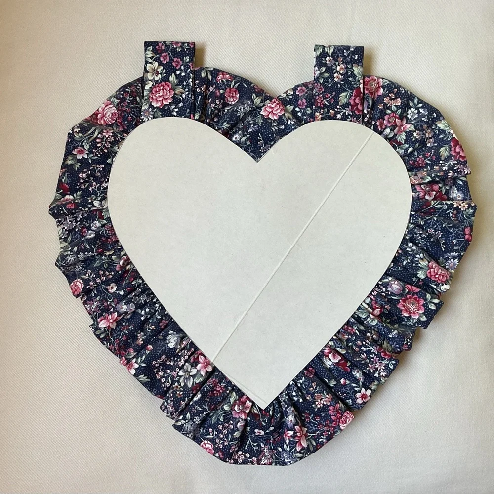 Hand Crafted Heart Wall Decor with Floral and Lace Accents